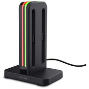 Trust GXT1256 dock di ricarica 4 in 1 per Joy-Con 2, Nintendo Switch 2, indicatori LED, cavo USB incluso, nero
