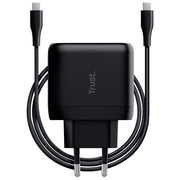 Trust caricatore GaN 65W, 4 porte USB, 3 USB-C e 1 USB-A, ricarica rapida, Power Delivery, Quick Charge 4+, nero