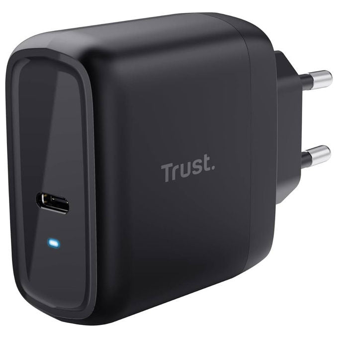 Trust Maxo caricatore universale 65W GaN, 3 porte USB-C, 1 porta USB-A, ricarica rapida, cavo 2m, Bianco