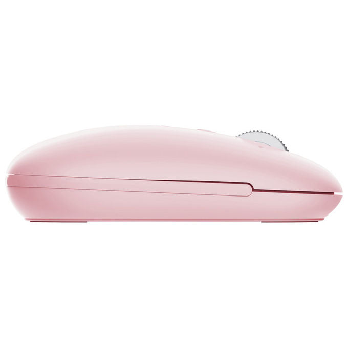 Trust Seron Slim Multi, mouse wireless ambidestro, Bluetooth e USB, ottico 3200 DPI, 7 tasti silenziosi, hyperscroll, ricaricabile, rosa