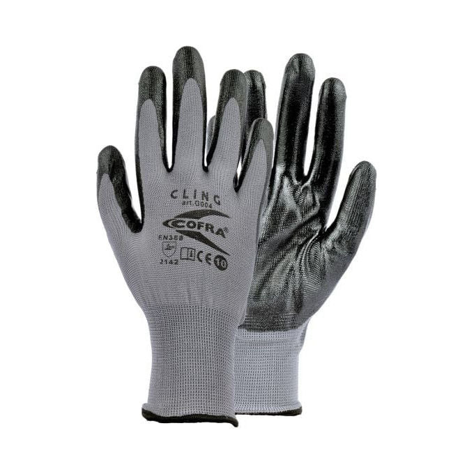 Neri Safety guanti da lavoro CF12 PA 352 tg8, fibra sintetica e poliuretano, grigi, confezione da 12 paia
