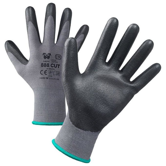 Neri Safety 353135-11 336 Nitcut Guanti da Lavoro Antitaglio Calibro 13 in Poliestere e Fibra di Acciaio con Palmo in Nitrile Compatibili Touchscreen Taglia 11 colore Grigio