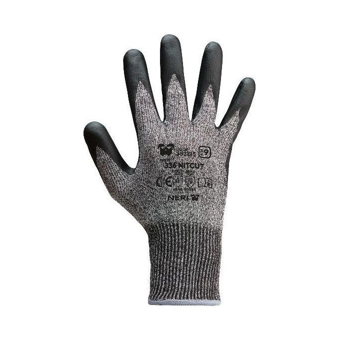 Neri Safety 353135-8 336 Nitcut Guanti Antitaglio Calibro 13 Poliestere Fibra Acciaio Palmo Nitrile Touch Screen Taglia 8 Confezione 12 Paia colore Grigio