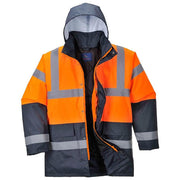 Neri Safety 423036-XXL Gallup Giaccone da Lavoro 4 in 1 Alta Visibilita' Maniche Staccabili Poliestere XXL colore Arancione Blu