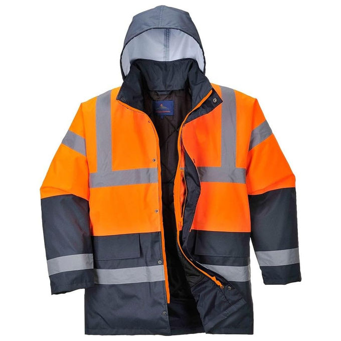 Neri Safety 423036-XXL Gallup Giaccone da Lavoro 4 in 1 Alta Visibilita' Maniche Staccabili Poliestere XXL colore Arancione Blu