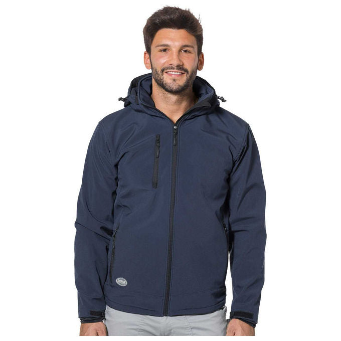 Neri Safety giubbino softshell Basilea, unisex, blu, taglia S, impermeabile, antivento, traspirante, cappuccio in pile