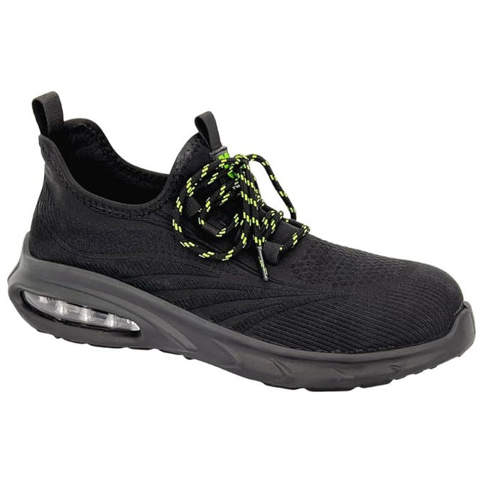Neri Safety scarpe antinfortunistiche basse Rush 998 S1 PL FO SR, unisex, puntale composito, metal free, antistatica ESD, antiscivolamento SR, nero-verde, taglia 36