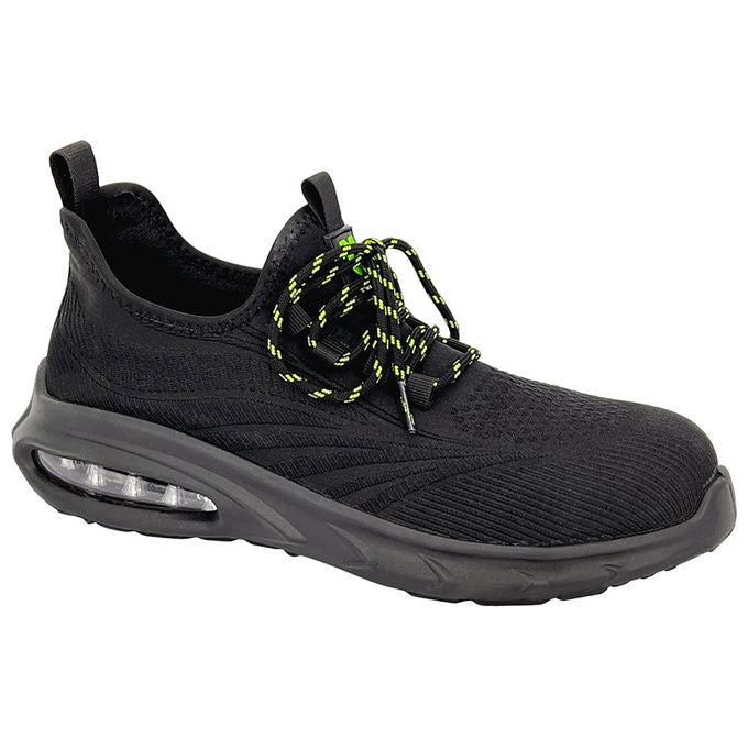Neri Safety scarpa protettiva bassa Rush-998 S1 PL, tessuto tecnico fine knit, ESD antistatica, antiscivolamento SR, unisex, taglia 39, nero verde