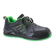 Neri Safety scarpa antinfortunistica bassa S1P, ESD antistatica, puntale composito, metal free, suola PU antiscivolo, nero verde, tg. 41