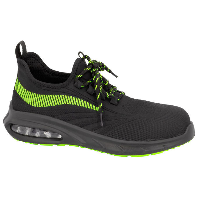 Neri Safety scarpa antinfortunistica bassa Rush-998, S1P ESD metal free, puntale fibra di vetro, lamina antiperforazione, colore nero verde, taglia 42