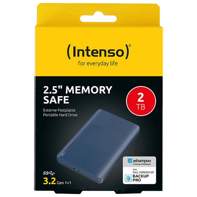 Intenso Memory Safe hard disk esterno 2 TB USB 3.2 Gen 1 2.5'' 85 MB-s portatile blu