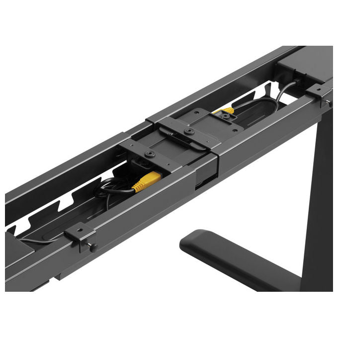 Equip telaio elettrico sit stand per scrivania, doppio motore, ergonomico, altezza da 62 a 128 cm, portata 125 kg, nero, 650805