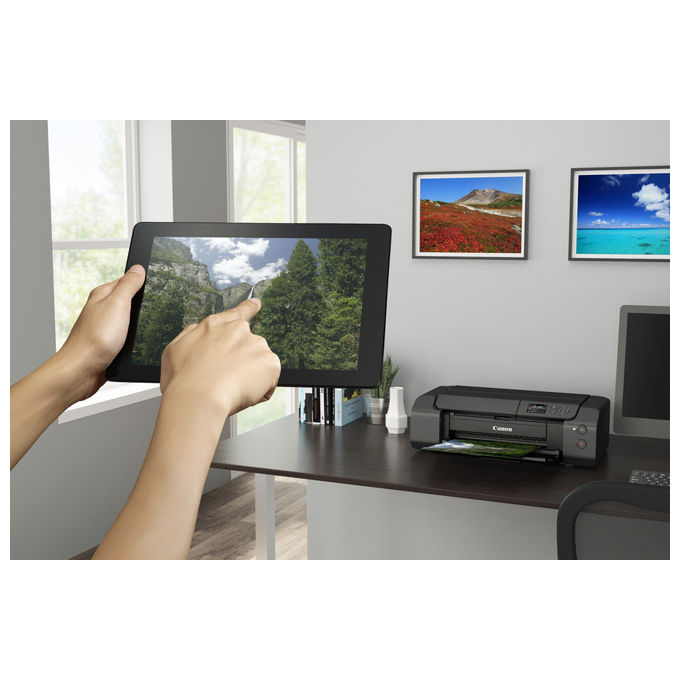 Canon PIXMA PRO-200s, stampante fotografica inkjet, formato A3+, 8 inchiostri dye, 4800x2400 dpi, Wi-Fi, display LCD touch, nero