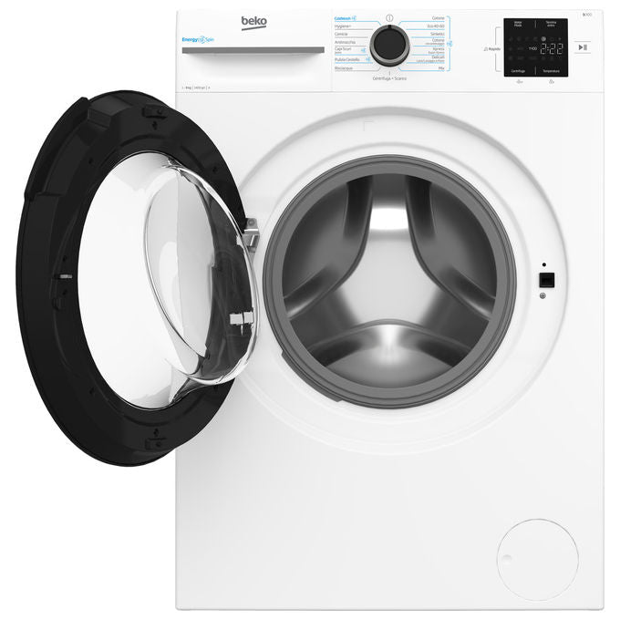 Beko MWBM8147EB Lavatrice Frontale 8 Kg 1400 rpm Classe A Motore Inverter SteamCure Vapore (84.5x60x54.6 cm) colore Bianco
