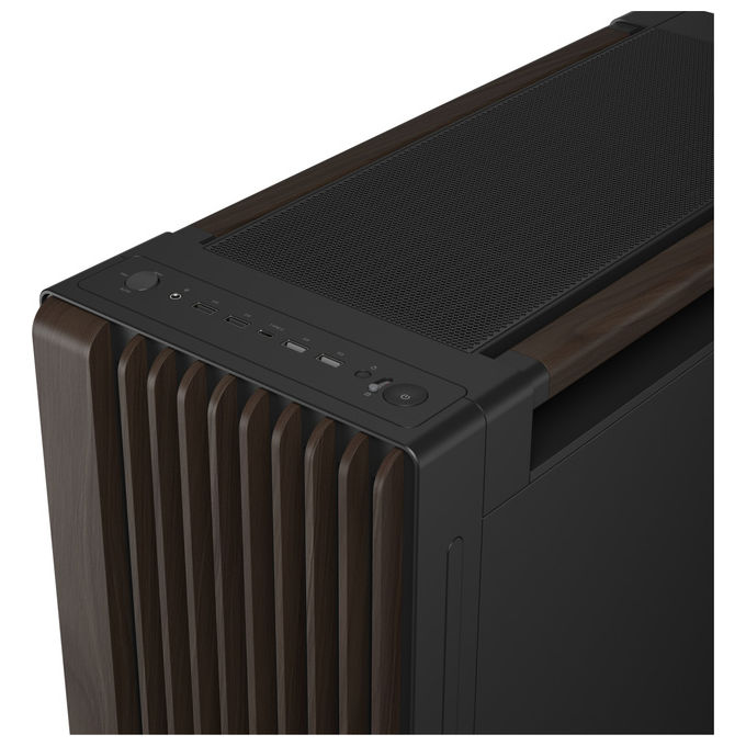 ASUS case ProArt PA602, Midi Tower, legno di noce, vetro temperato, ATX EATX, ventole 200 mm, nero