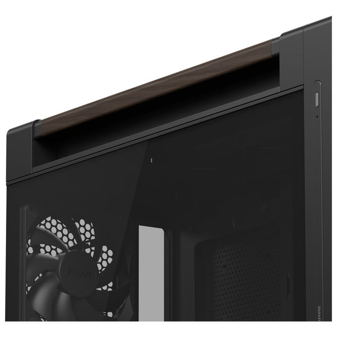 ASUS case ProArt PA602, Midi Tower, legno di noce, vetro temperato, ATX EATX, ventole 200 mm, nero