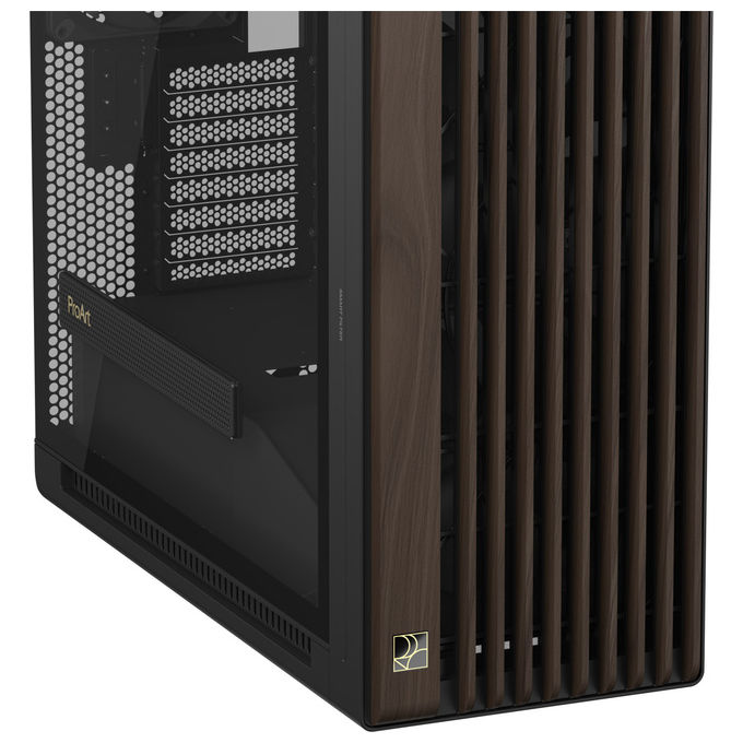 ASUS case ProArt PA602, Midi Tower, legno di noce, vetro temperato, ATX EATX, ventole 200 mm, nero