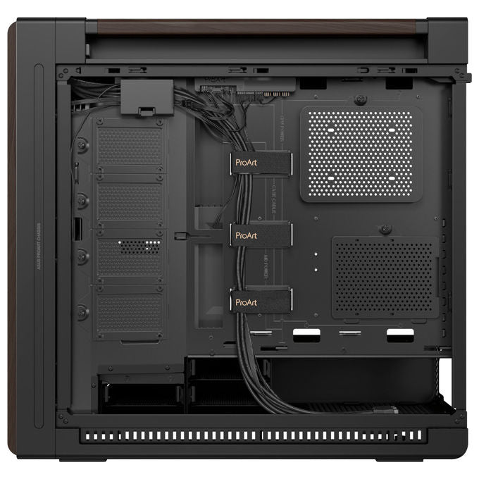 ASUS case ProArt PA602, Midi Tower, legno di noce, vetro temperato, ATX EATX, ventole 200 mm, nero