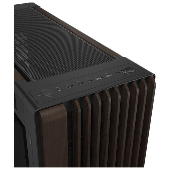 ASUS case ProArt PA602, Midi Tower, legno di noce, vetro temperato, ATX EATX, ventole 200 mm, nero