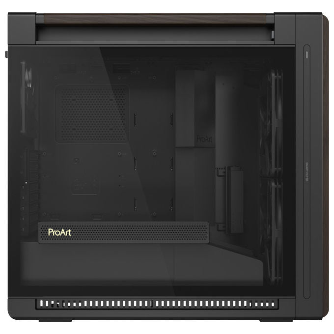 ASUS case ProArt PA602, Midi Tower, legno di noce, vetro temperato, ATX EATX, ventole 200 mm, nero
