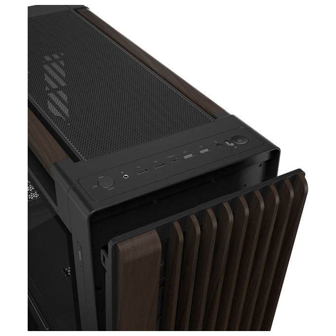 ASUS case ProArt PA602, Midi Tower, legno di noce, vetro temperato, ATX EATX, ventole 200 mm, nero