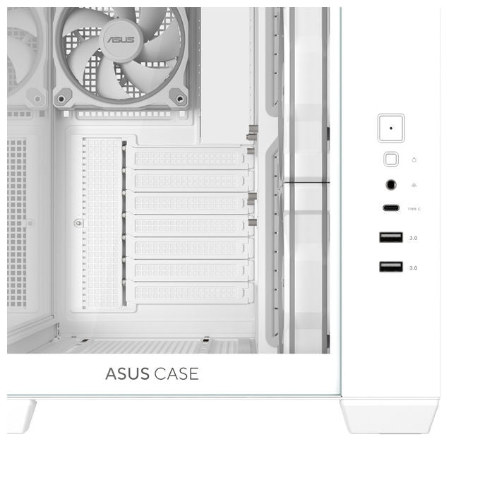 ASUS case mid-tower A32 Plus TG ARGB, vetro temperato, illuminazione ARGB, 4x ventole 120 mm, ATX, bianco