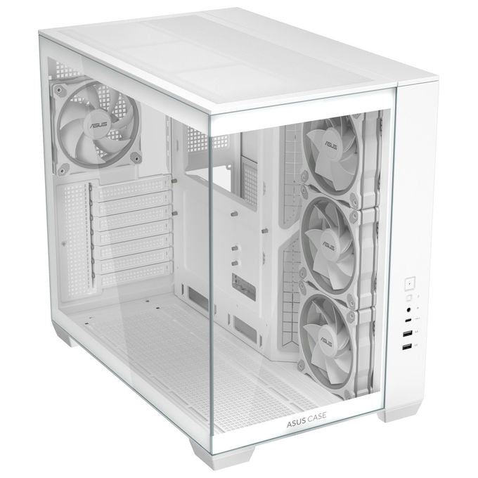 ASUS case mid-tower A32 Plus TG ARGB, vetro temperato, illuminazione ARGB, 4x ventole 120 mm, ATX, bianco