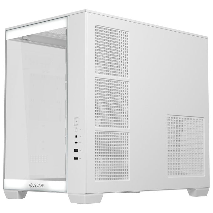 ASUS case mid-tower A32 Plus TG ARGB, vetro temperato, illuminazione ARGB, 4x ventole 120 mm, ATX, bianco