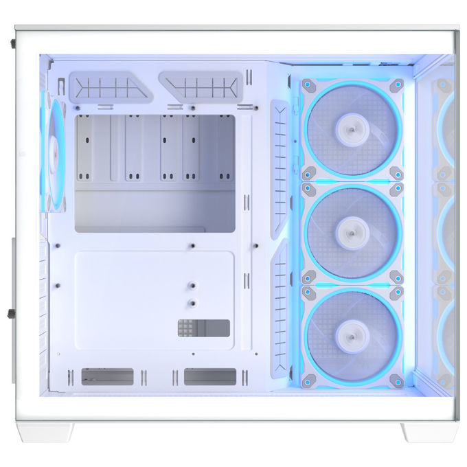 ASUS case mid-tower A32 Plus TG ARGB, vetro temperato, illuminazione ARGB, 4x ventole 120 mm, ATX, bianco