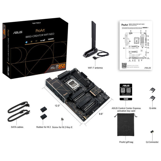 ASUS scheda madre PROART B850-CREATOR WIFI NEO, Socket AM5, AMD B850, DDR5 256 GB, Wi-Fi 7, ATX