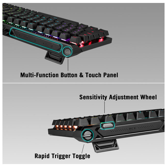 ASUS ROG Falchion Ace 75 HE, tastiera gaming meccanica, switch magnetici HFX V2, polling 8000 Hz, RGB, layout italiano, nera
