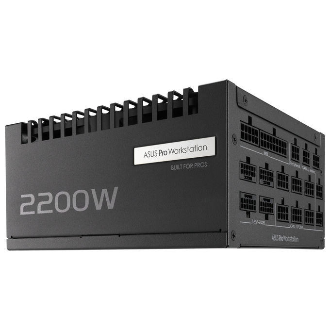 ASUS alimentatore Pro WS 2200W Platinum, ATX 3.1, 80 Plus Platinum, fully modulare, 4x PCIe 16-pin, nero