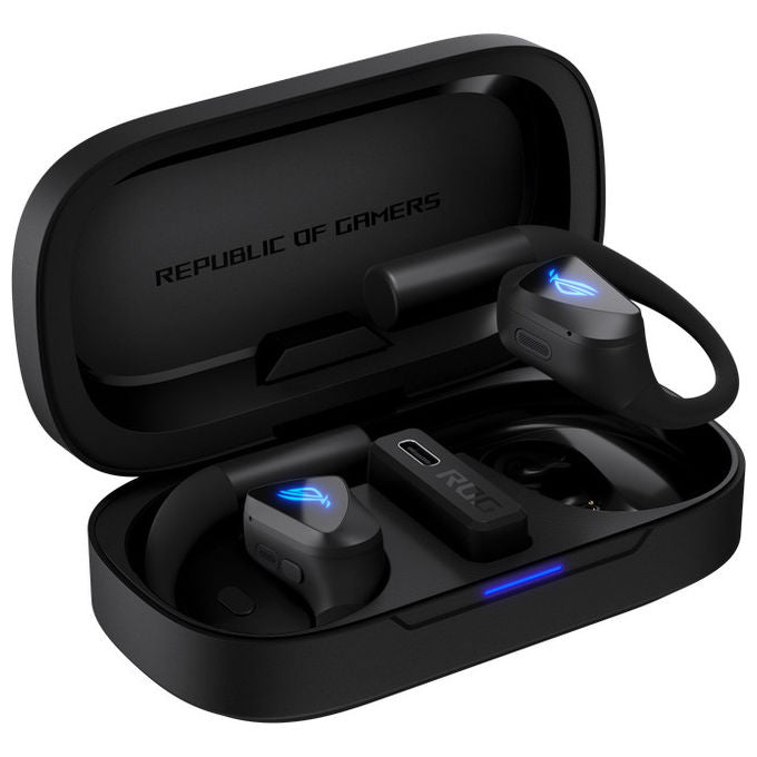 ASUS ROG Cetra Open auricolari gaming wireless, Bluetooth 6.0, 2.4 GHz, driver DLC 14.2 mm, 64 ore, nero
