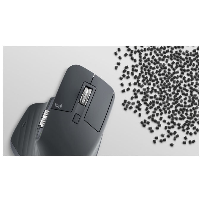 Logitech MX Master 3S mouse wireless bluetooth, 8000 DPI, silenzioso, ergonomico, ricaricabile USB-C, grafite