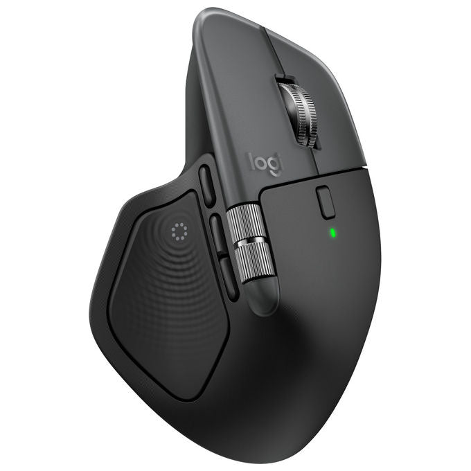 Logitech MX Master 4 for Mac, mouse wireless ergonomico, Bluetooth 5.1, 8000 DPI, clic silenzioso, ricarica USB-C, argento