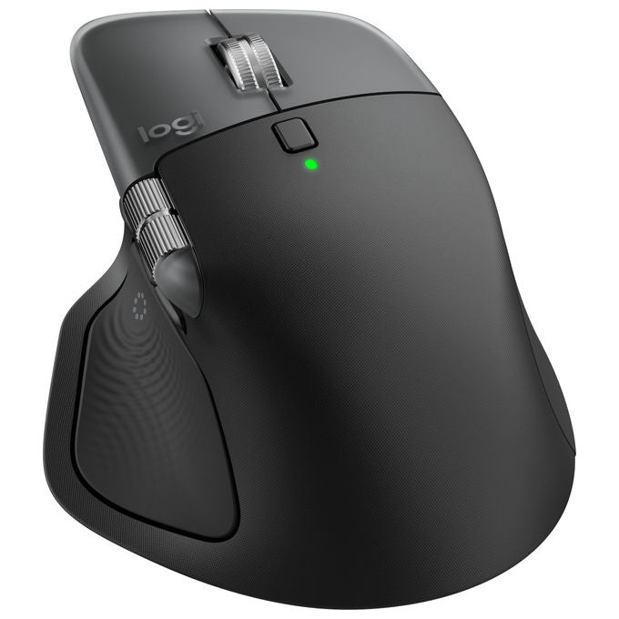 Logitech MX Master 4 for Mac, mouse wireless ergonomico, Bluetooth 5.1, 8000 DPI, clic silenzioso, ricarica USB-C, argento
