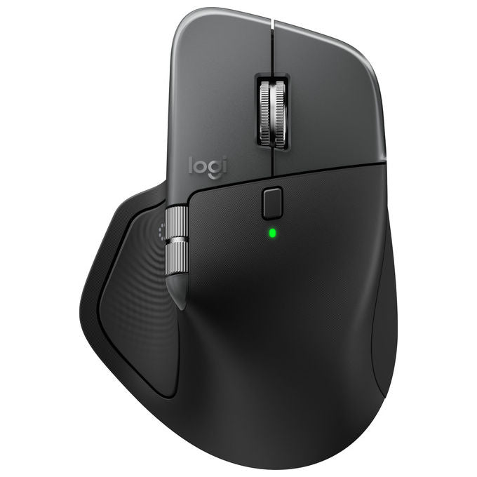 Logitech MX Master 4 for Mac, mouse wireless ergonomico, Bluetooth 5.1, 8000 DPI, clic silenzioso, ricarica USB-C, argento