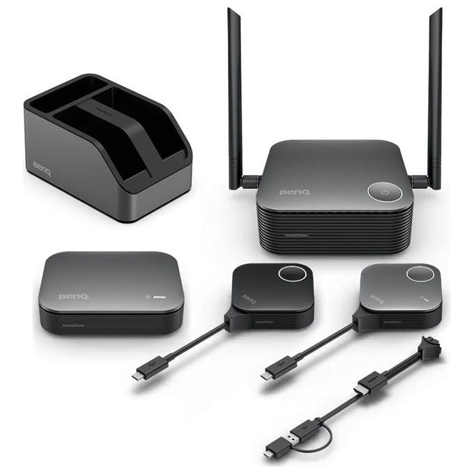 BenQ InstaShow VS25, sistema di presentazione wireless HDMI, 4K UHD, Wi-Fi 6, plug and play, nero