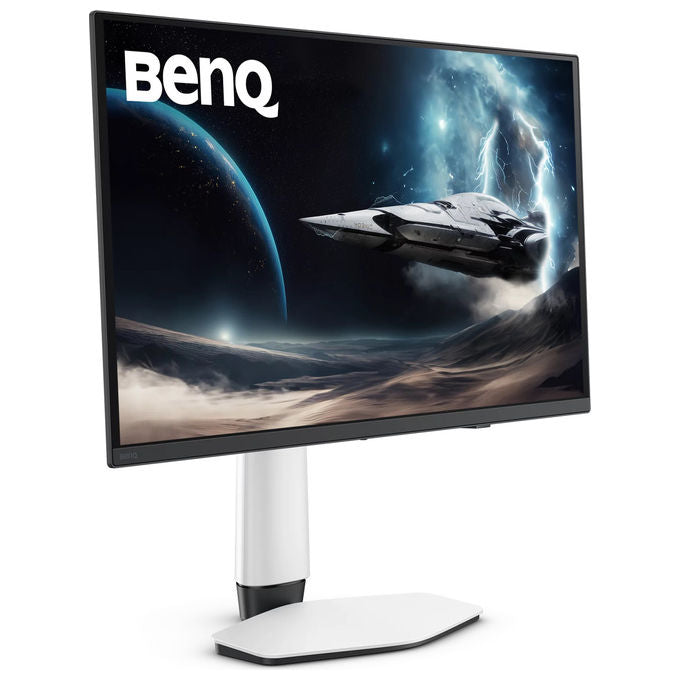 BenQ Mobiuz EX271UZ, monitor gaming OLED 26,5 pollici, 4K Ultra HD, 240 Hz, 0,03 ms, FreeSync Premium Pro, HDMI 2.1, USB-C 90W, nero, bianco
