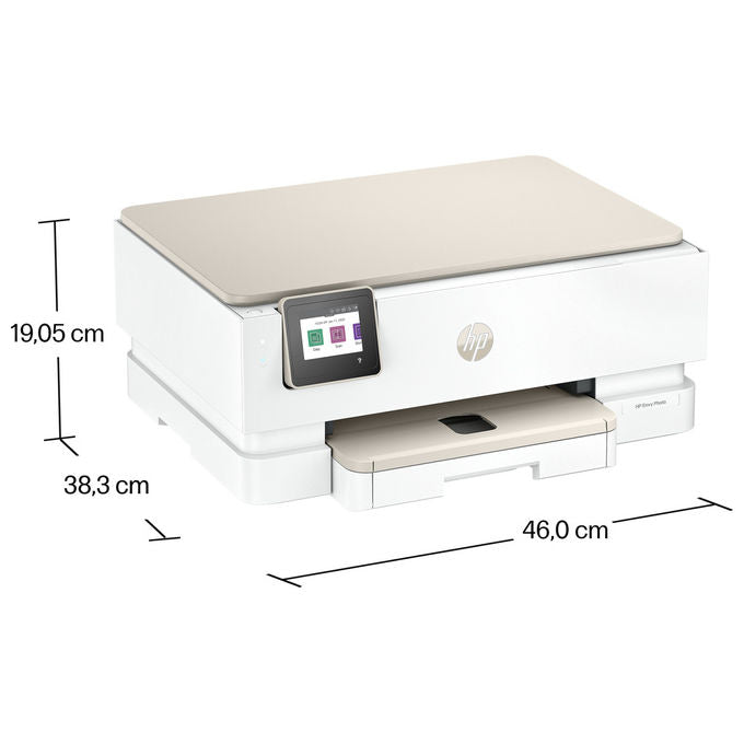 HP stampante multifunzione inkjet Envy Photo 7230, stampa copia scansione, Wi-Fi, fronte-retro, touchscreen, 15 ppm, beige