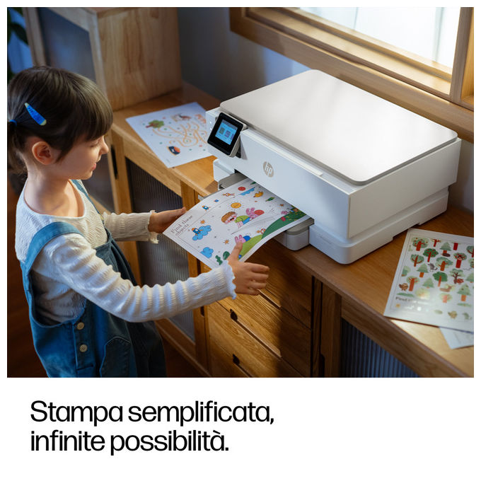 HP stampante multifunzione inkjet Envy Photo 7230, stampa copia scansione, Wi-Fi, fronte-retro, touchscreen, 15 ppm, beige