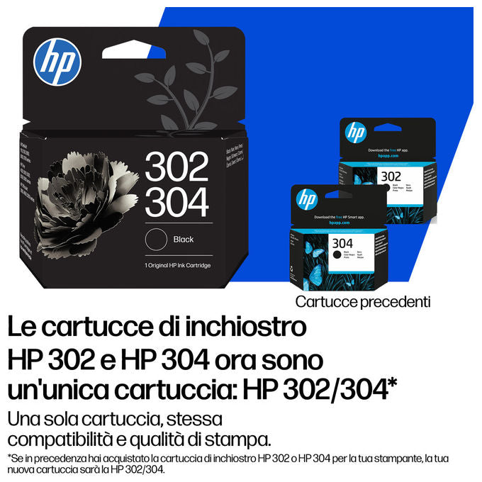 HP B7RT8AE 302XL-304XL – Cartuccia d'inchiostro originale tricolore, 100 pagine, Ciano-Magenta-Giallo