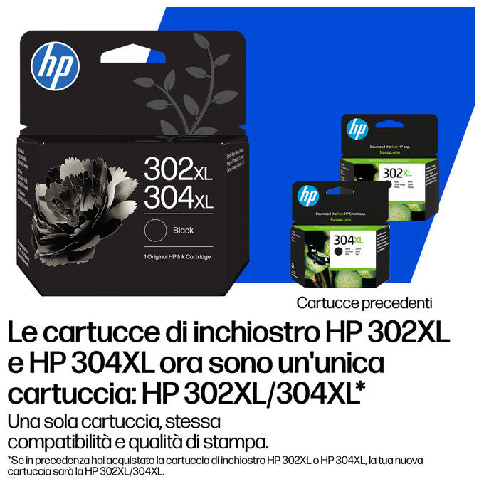 HP B7RT8AE 302XL-304XL – Cartuccia d'inchiostro originale tricolore, 100 pagine, Ciano-Magenta-Giallo