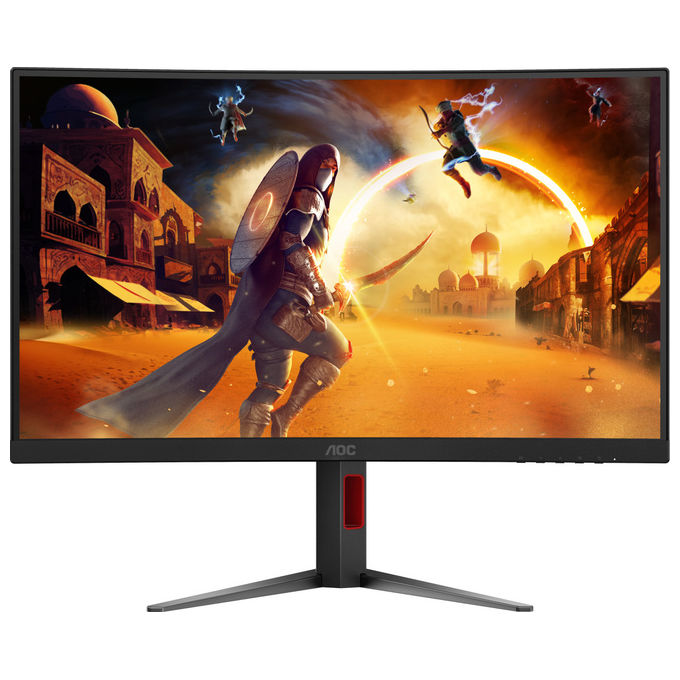 AOC monitor gaming curvo 27 pollici C27G4Z2, Full HD 1920x1080, 260 Hz, 1 ms, Fast VA, HDR10, Adaptive Sync, nero rosso