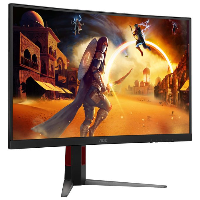 AOC monitor gaming curvo 27 pollici C27G4Z2, Full HD 1920x1080, 260 Hz, 1 ms, Fast VA, HDR10, Adaptive Sync, nero rosso