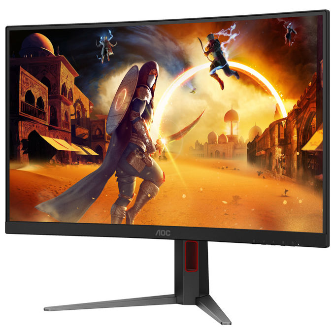AOC monitor gaming curvo 27 pollici C27G4Z2, Full HD 1920x1080, 260 Hz, 1 ms, Fast VA, HDR10, Adaptive Sync, nero rosso