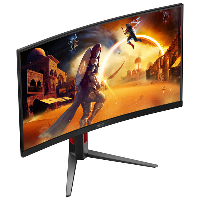 AOC monitor gaming curvo 27 pollici C27G4Z2, Full HD 1920x1080, 260 Hz, 1 ms, Fast VA, HDR10, Adaptive Sync, nero rosso