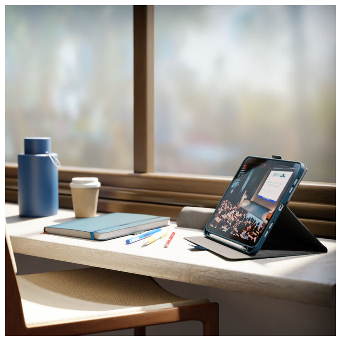 Cygnett TekView Folio custodia a libro per iPad 11'' (A16) e 10.9'' (10a gen), chiusura magnetica, blu navy