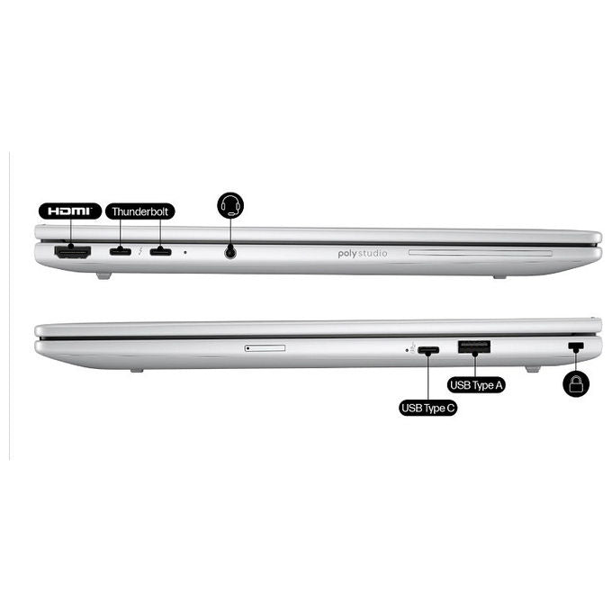 HP D76LFET EliteBook 8 G1i Notebook AI PC 14 pollici Intel Core Ultra 5 16GB 512GB SSD WUXGA Windows 11 Pro Argento