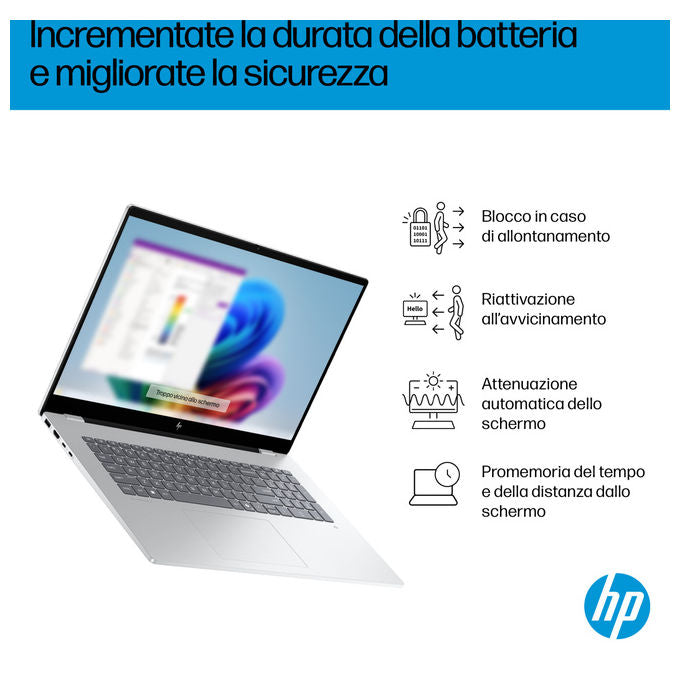 HP D8ZW1EA OmniBook 7 Notebook 17.3 pollici Intel Core Ultra 7 32 GB 1 TB SSD NVIDIA RTX 4050 Argento